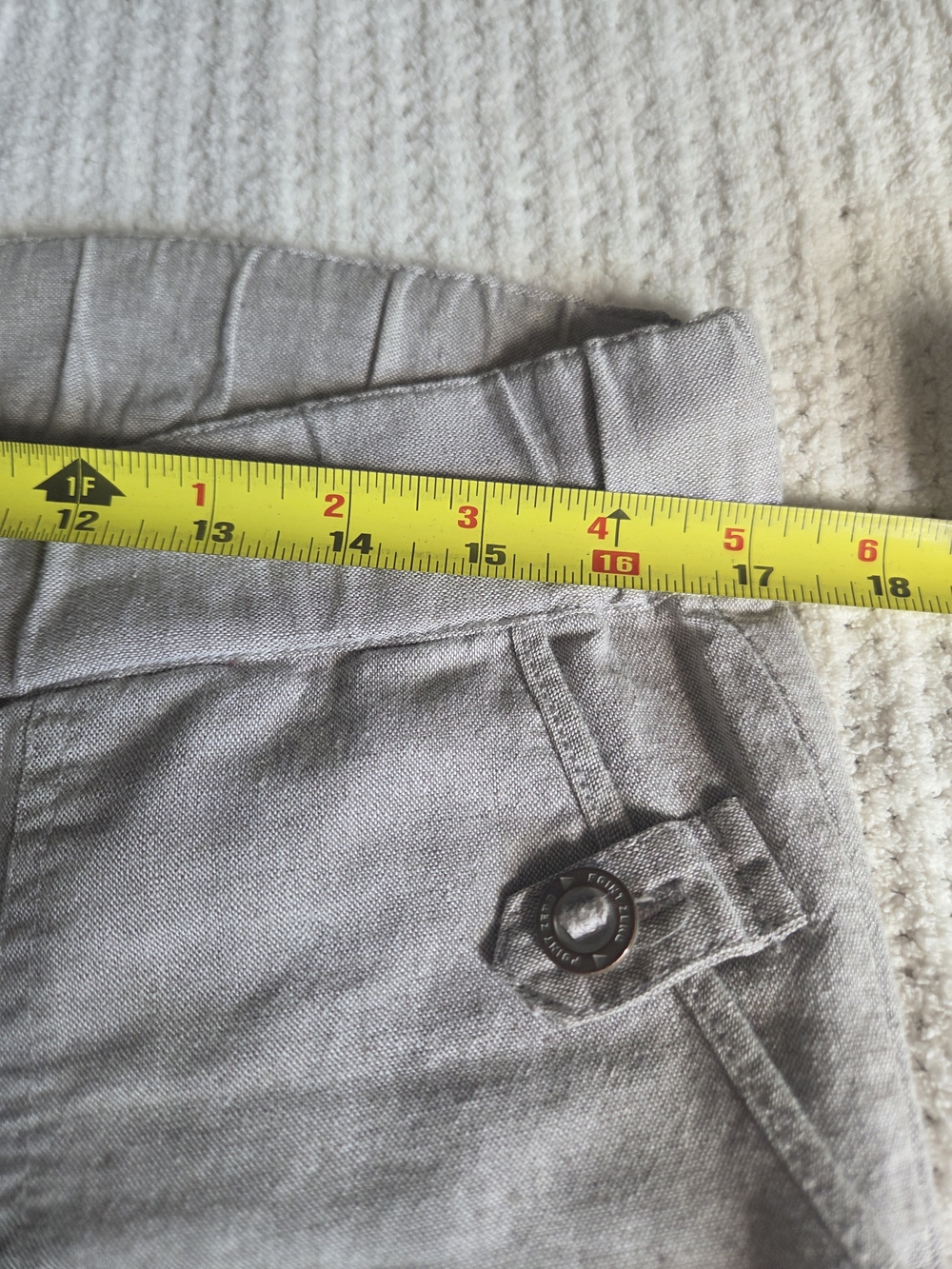 Point Zero Linen Blend Roll-Up Pants | Taupe | Size M - Picture 10 of 14